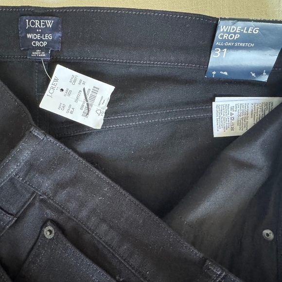 NWT J.Crew Factory Black Cropped wide-leg black jean all-day stretch SZ 28 & 31 - Picture 10 of 10